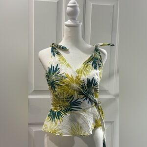 Odille Anthropologie wrap tie sleeveless top Size 2 V neck and back